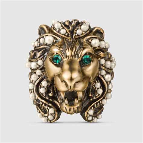 gucci monkey head ring|gucci lion mane ring.